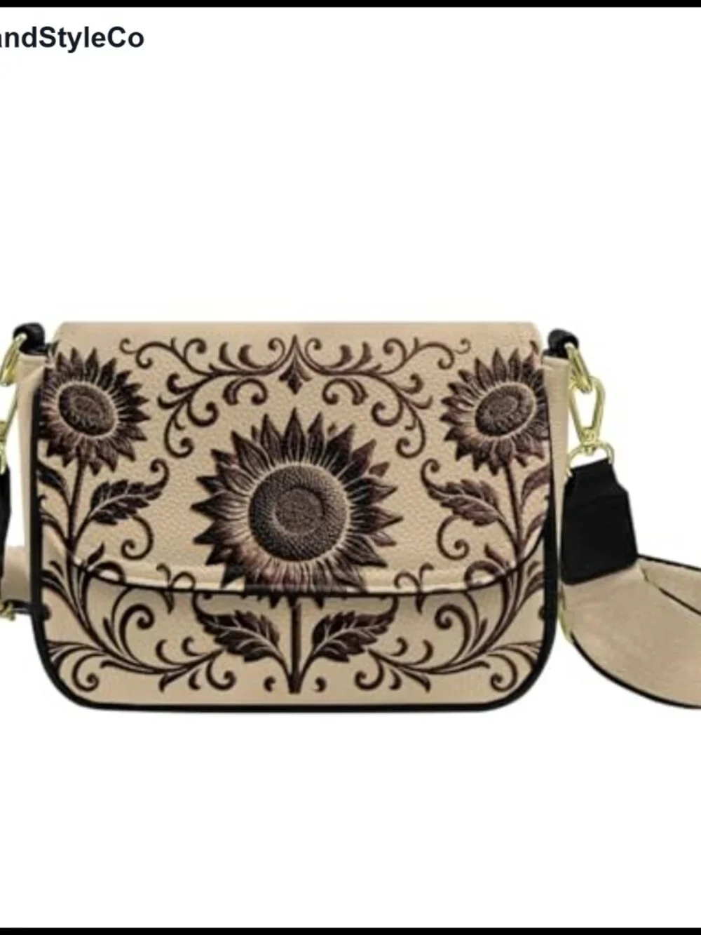 Faux Leather Crossbody Purse with Wide Strap, Square Shoulder Bag for Travel